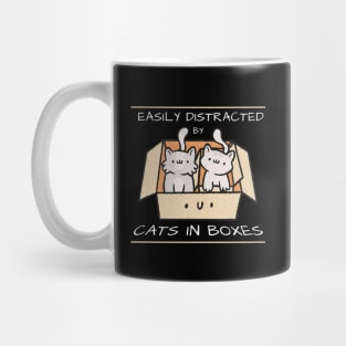 Easy distracted by cats in boxes Mug